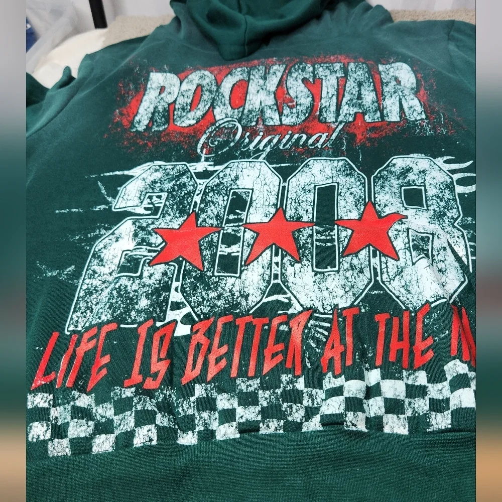 Men's 2 Piece Track Set - Rockstar Original - XL Long - Green, Red & White
